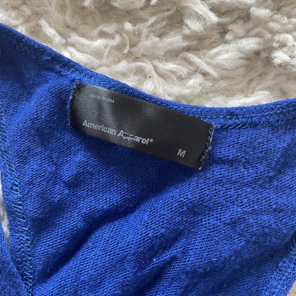 American apparel blue knit racer back crop top size medium - Picture 2 of 3